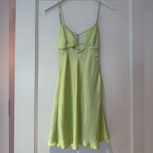 Zara Yellow/green Slip Mini Dress